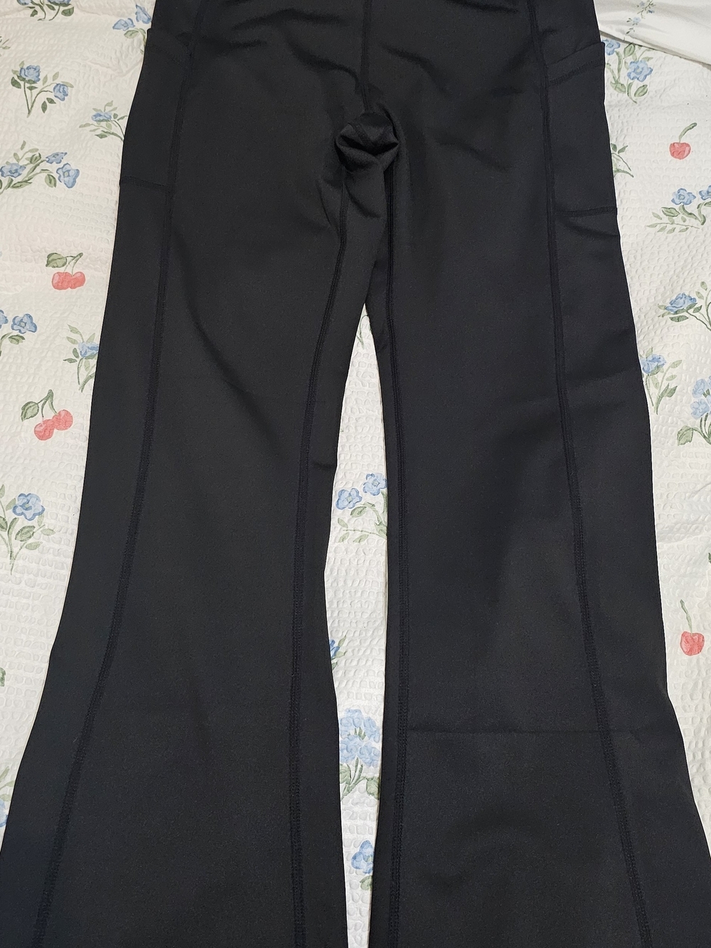Black High-Waist Flared Leggings